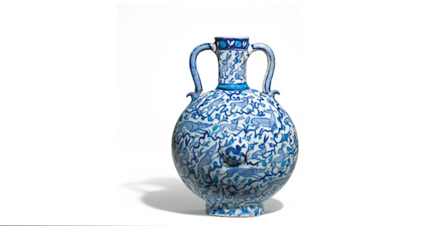 One of a Kind Iznik Pilgrim Flask