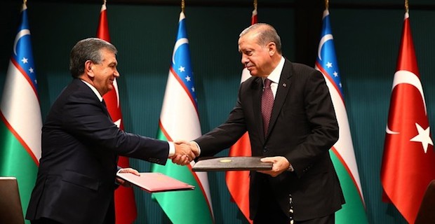 Erdogan, Uzbek counterpart Mirziyoyev discuss politics and military