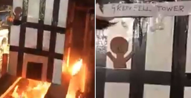 UK: Video of burning Grenfell Tower effigy spurs outcry