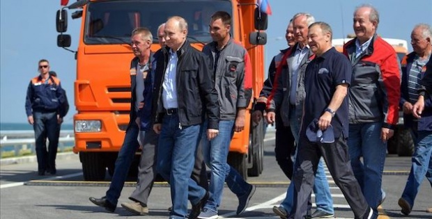 Putin opens rail bridge connecting Russia and Crimea