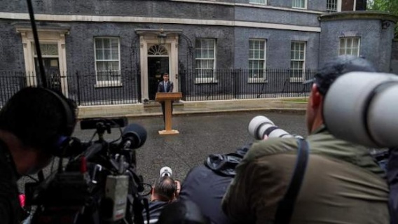 Rishi Sunak announces a general election in a statement outside Downing Street