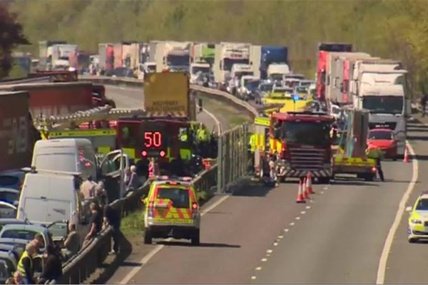 Lorry driver held over M26 crash in Kent