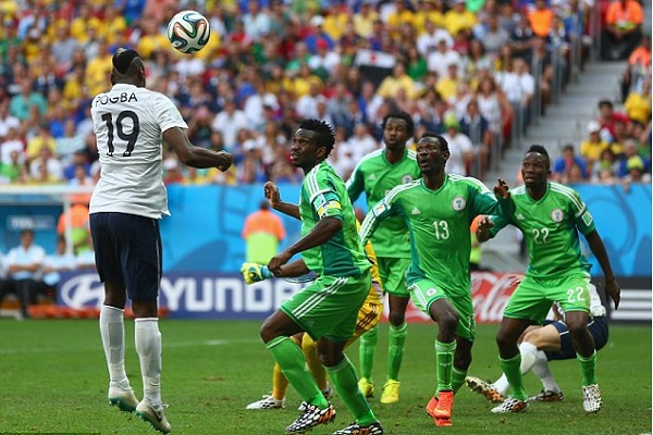 France 2-0 Nigeria: Paul Pogba header and Joseph Yobo own goal sends Les Bleus through to quarter-finals