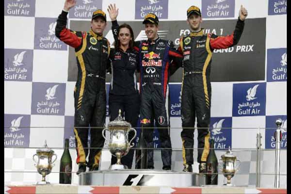 Vettel won the Bahrain Grand