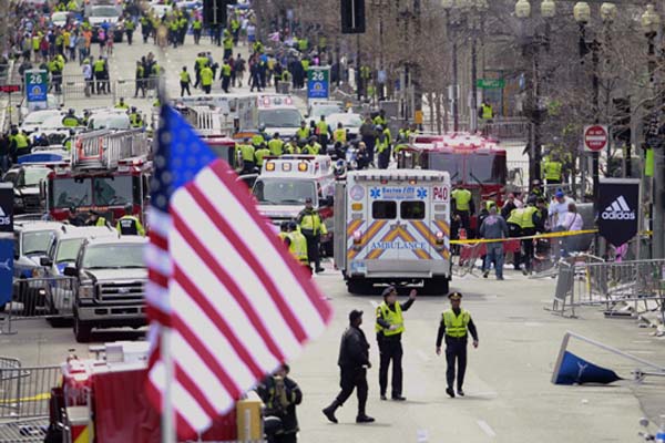 Two explosions hit the Boston Marathon