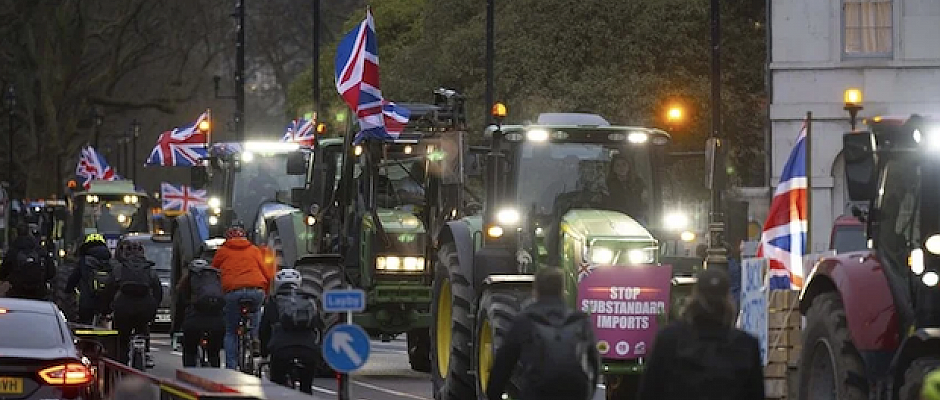 Farmers made their way towards Britain’s parliament
