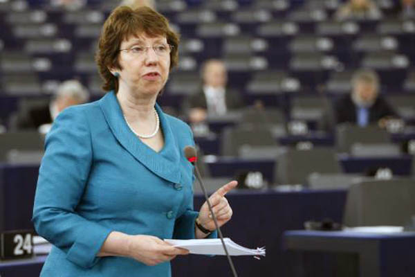 Catherine Ashton repeats concern about alleged chemical weapon use in Syria