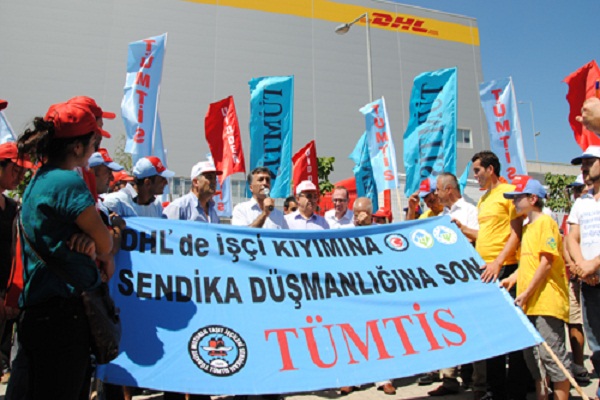 Turkish union sends support to London DHL picket