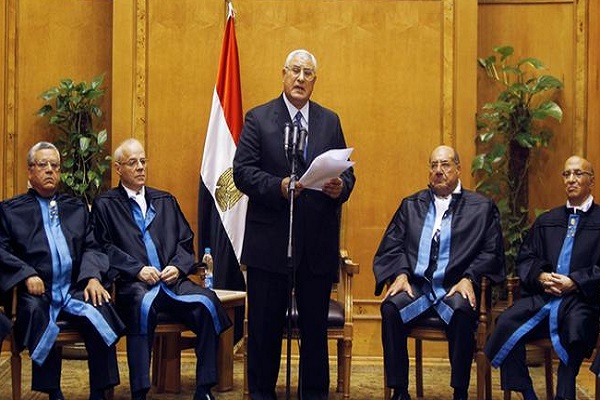Mansour and el Sissi served under Morsi, Mubarak