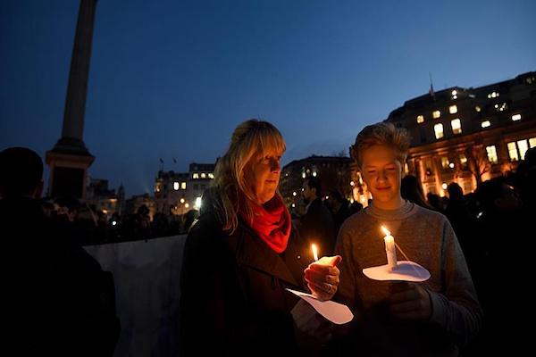 Londoners filled Trafalgar Square for vigil