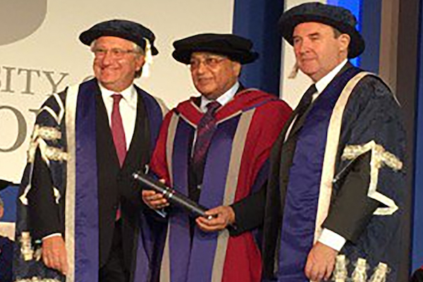 Rami Ranger CBE received an honorary doctorate from the University of West London