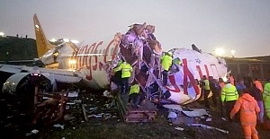 Pegasus Airlines plane 'skids off runway, splits in two and bursts into flames'