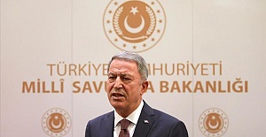 Turkey's Defense Minister Hulusi Akar speaks at UK Turkey forum about Nagorno-Karabakh and East Mediterranean