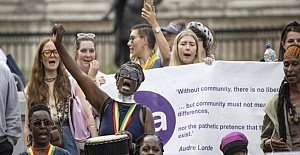 More than a hundred women in London marched 16 kilometers