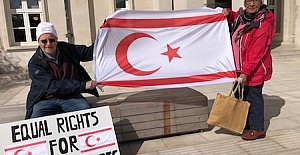 Eight month weekly vigil for the Turkish Cypriot flag goes on