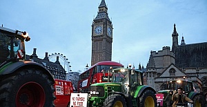 Farmers made their way towards Britain’s parliament