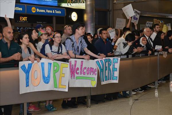 Trump travel ban was protested in the airport