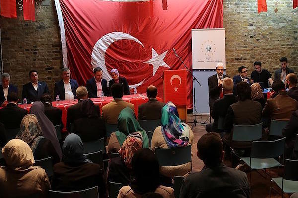 Turkish MPs attend the ceremony for coup martyrs, in the UK